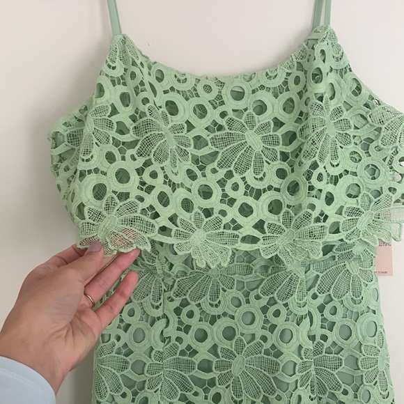 Nanette Lepere Cocktail Green Lace Dress - Picture 2 of 5